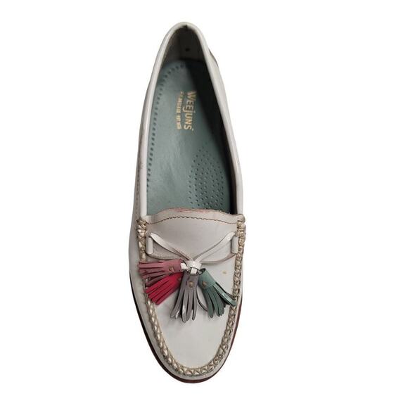 Bass Weejuns White Patent Leather Preppy Pastel Tassle Classic Loafers Size 6.5M - Picture 4 of 8